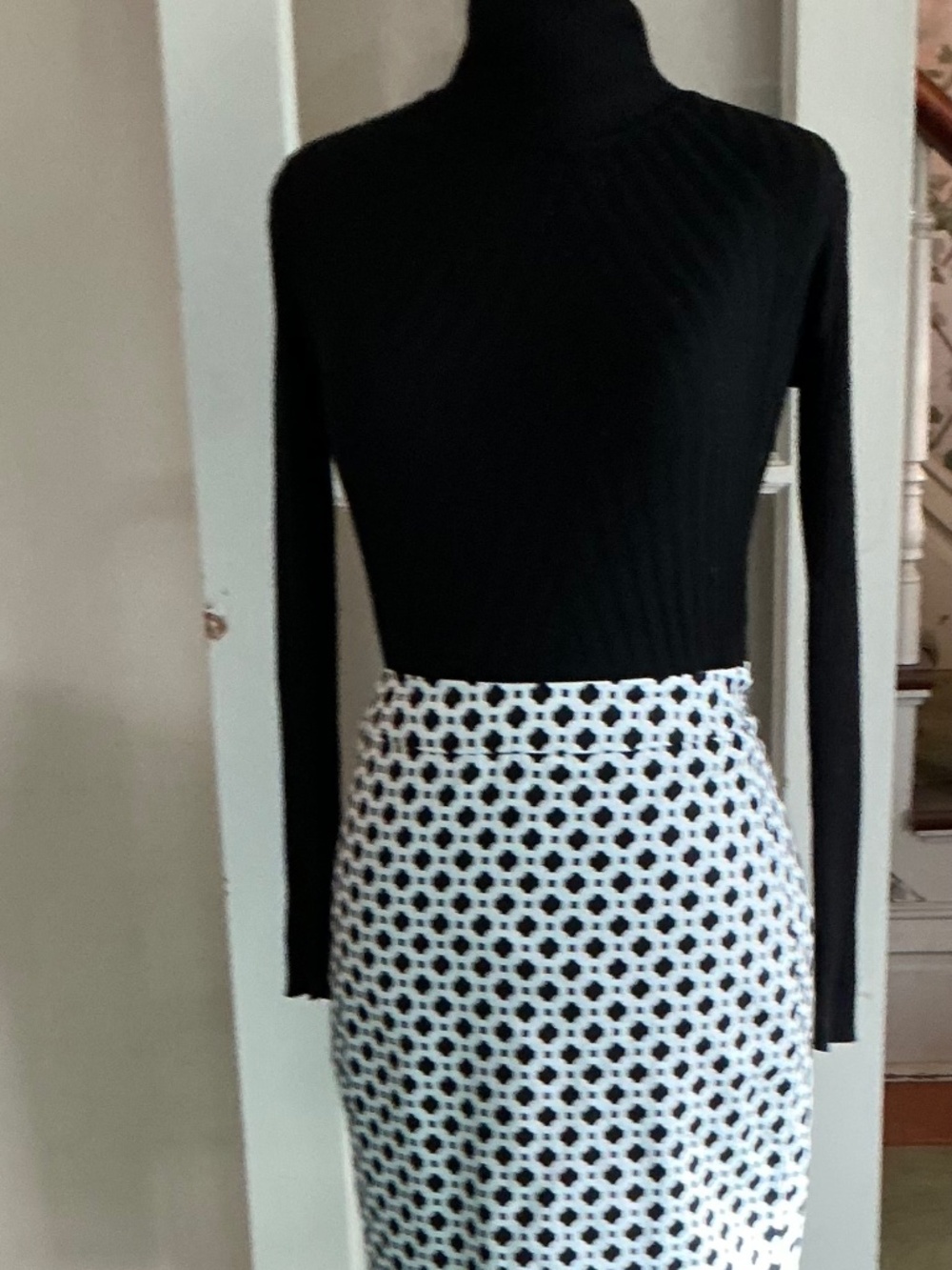 Cynthia Rowley black and white geometric skirt